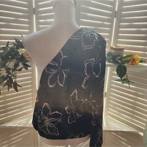 11 HONORE  NEW GOLD / BLACK JASMINE FLORAL BLOUSE MULTIPLE SIZES - Picture 6 of 7